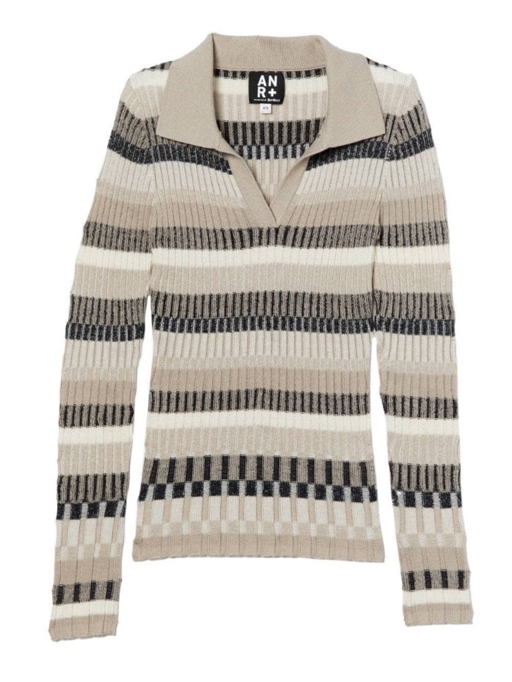 Women's Alp N Rock Luisa Polo Sweater Striped "Stone" Color Stretchy Sz XS $258 - Picture 14 of 14